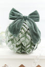 5" Velvet Leaf Ornament with Bow