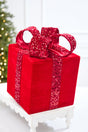 16" Red Velvet Sequin Gift Box