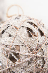 6" Natural Frost Vine Ball Ornament
