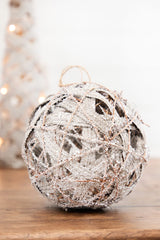 6" Natural Frost Vine Ball Ornament