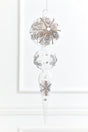 15" Glass Jewel Glitter Snowflake Finial