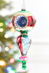 8" Glass Reflector Finial Ornament