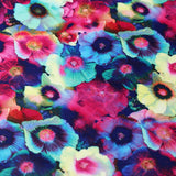 Fancy Floral Polyester Spandex Fabric - Multicolor Floral Print, 58-60" Width (1 Yard)