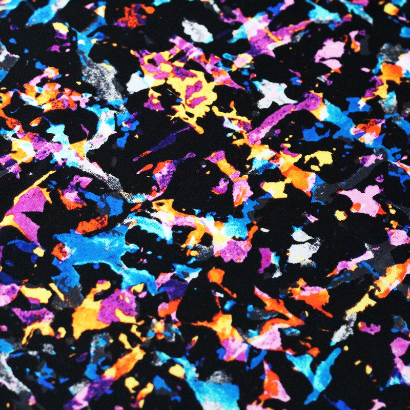 Gypsy Scarf Nylon Spandex Fabric - Multicolor Paint Splatter, 58/60" Width (1 Yard)