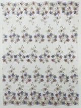 Multi Color 3D Floral Design With Pearls Lace Fabric - Multi Color Floral Embroidered Mesh Lace, 54" Wide, 36" Length (1 Yard)