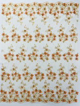 Multi Color 3D Floral Design With Pearls Lace Fabric - Multi Color Floral Embroidered Mesh Lace, 54" Wide, 36" Length (1 Yard)