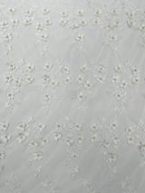 Multi Color 3D Floral Design With Pearls Lace Fabric - Multi Color Floral Embroidered Mesh Lace, 54" Wide, 36" Length (1 Yard)