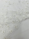 Multi Color 3D Floral Design With Pearls Lace Fabric - Multi Color Floral Embroidered Mesh Lace, 54" Wide, 36" Length (1 Yard)