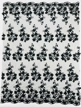 Multi Color 3D Floral Design With Pearls Lace Fabric - Multi Color Floral Embroidered Mesh Lace, 54" Wide, 36" Length (1 Yard)