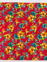 Multi Color Hawaiian Hibiscus 100 Percent Cotton Fabric - Multi Color Floral Print, 45" Width (1 Yard)
