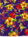 Multi Color Hawaiian Hibiscus 100 Percent Cotton Fabric - Multi Color Floral Print, 45" Width (1 Yard)