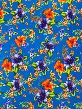Multi Color Hawaiian Hibiscus 100 Percent Cotton Fabric - Multi Color Floral Print, 45" Width (1 Yard)