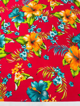 Multi Color Hawaiian Hibiscus 100 Percent Cotton Fabric - Multi Color Floral Print, 45" Width (1 Yard)
