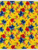 Multi Color Hawaiian Hibiscus 100 Percent Cotton Fabric - Multi Color Floral Print, 45" Width (1 Yard)