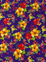 Multi Color Hawaiian Hibiscus 100 Percent Cotton Fabric - Multi Color Floral Print, 45" Width (1 Yard)