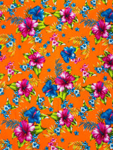 Multi Color Hawaiian Hibiscus 100 Percent Cotton Fabric - Multi Color Floral Print, 45" Width (1 Yard)