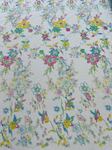 Multi Color Roses Glitter Design On A Mesh Lace Fabric - Multi Color Roses Glitter Design, Polyester Fabric, 52-54" Width, 36" Length (1 Yard)