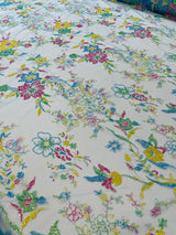 Multi Color Roses Glitter Design On A Mesh Lace Fabric - Multi Color Roses Glitter Design, Polyester Fabric, 52-54" Width, 36" Length (1 Yard)