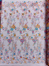 Multi Color Roses Glitter Design On A Mesh Lace Fabric - Multi Color Roses Glitter Design, Polyester Fabric, 52-54" Width, 36" Length (1 Yard)