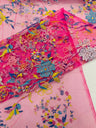Multi Color Roses Glitter Design On A Mesh Lace Fabric - Multi Color Roses Glitter Design, Polyester Fabric, 52-54" Width, 36" Length (1 Yard)