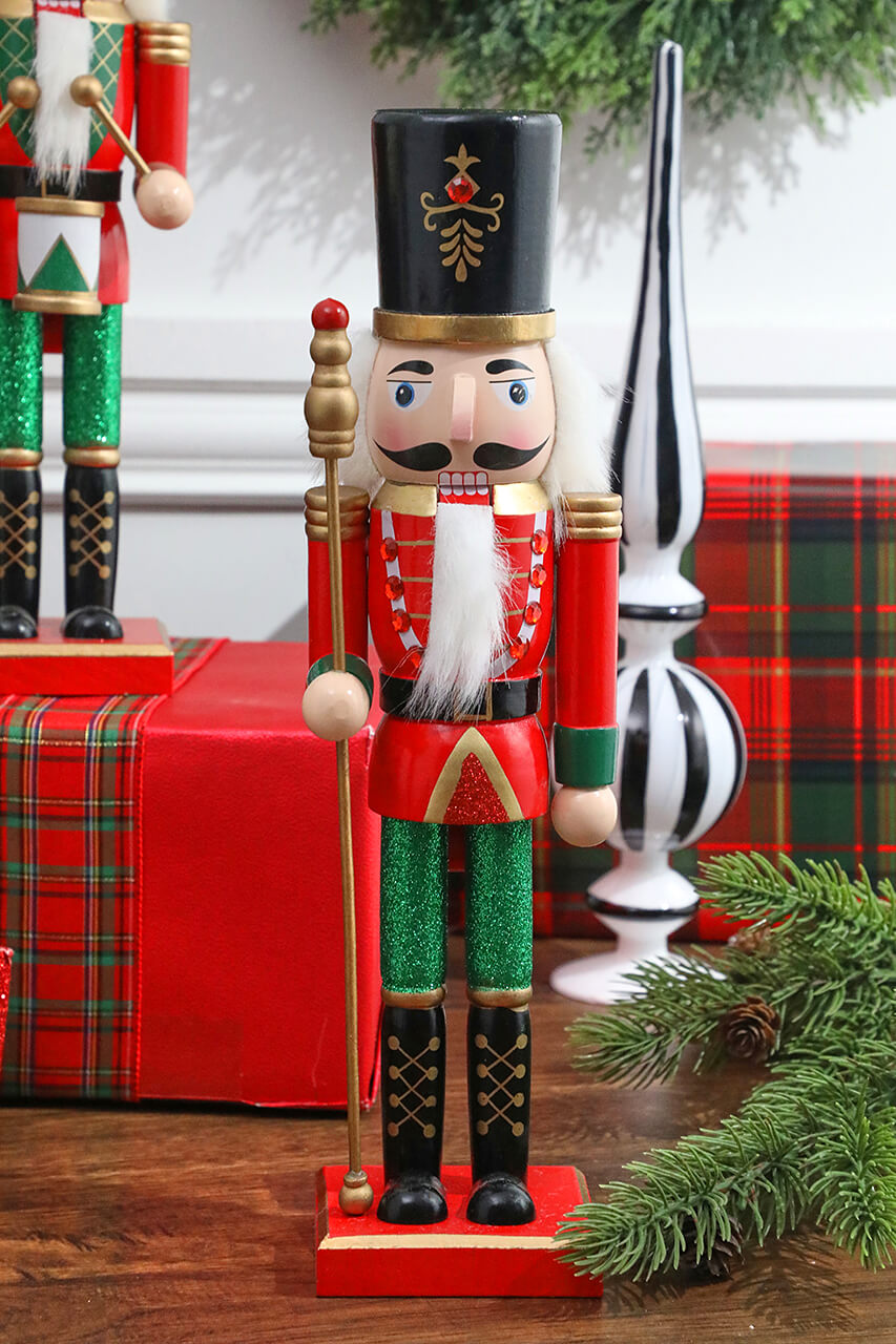 14” Multi-Colored Glitter Nutcracker