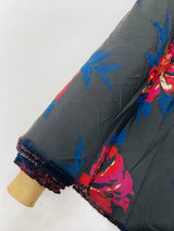 Multi Floral Color Jacquard Satin Fabric - Multi Floral Pattern, 58" Width (1 Yard)