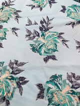 Multi Floral Color Jacquard Satin Fabric - Multi Floral Pattern, 58" Width (1 Yard)