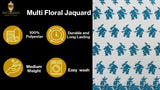 Multi Floral Color Jacquard Satin Fabric - Multi Floral Pattern, 58" Width (1 Yard)