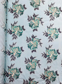Multi Floral Color Jacquard Satin Fabric - Multi Floral Pattern, 58" Width (1 Yard)