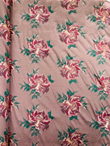 Multi Floral Color Jacquard Satin Fabric - Multi Floral Pattern, 58" Width (1 Yard)