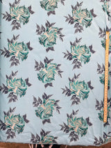 Multi Floral Color Jacquard Satin Fabric - Multi Floral Pattern, 58" Width (1 Yard)