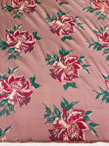 Multi Floral Color Jacquard Satin Fabric - Multi Floral Pattern, 58" Width (1 Yard)