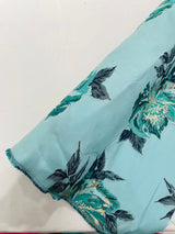 Multi Floral Color Jacquard Satin Fabric - Multi Floral Pattern, 58" Width (1 Yard)