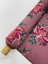 Multi Floral Color Jacquard Satin Fabric - Multi Floral Pattern, 58" Width (1 Yard)