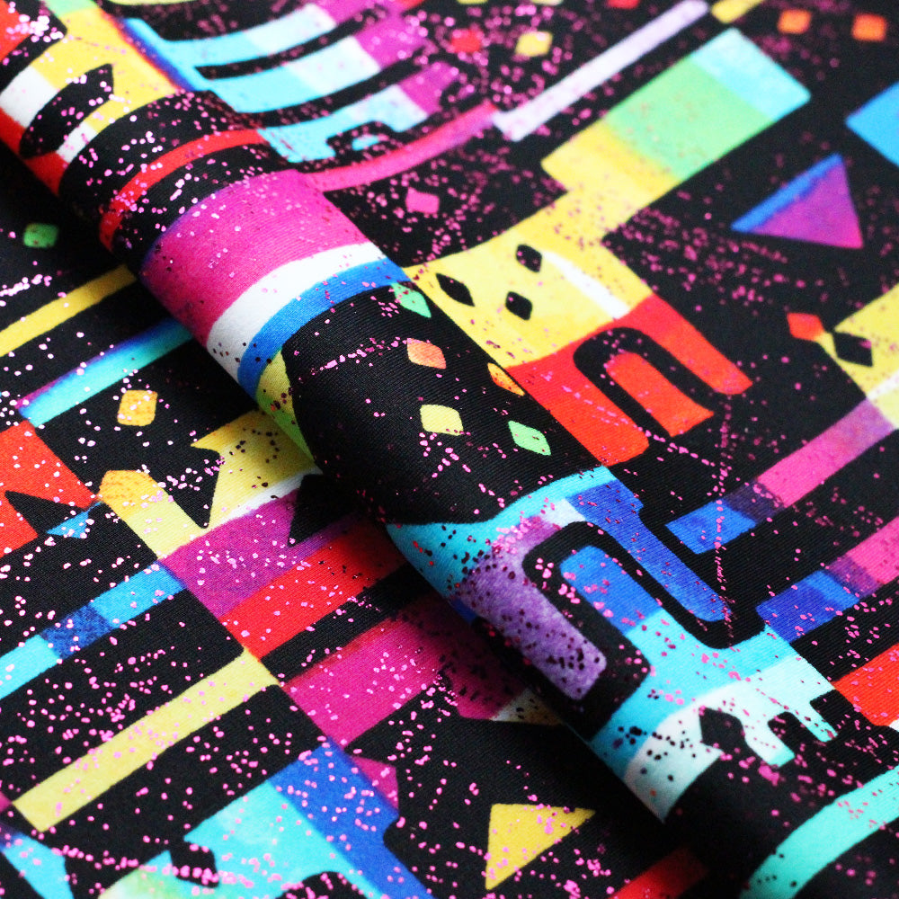 Afro Beat Nylon Spandex Fabric - Blue Mint/Multicolor African Print, 58/60" Width (1 Yard)