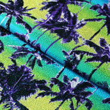 Hot Tropics Nylon Spandex Fabric - Multicolor Tropical Palm Trees, 58/60" Width (1 Yard)