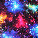 Fireworks Nylon Spandex Fabric - Multicolor Fireworks Print, 58/60" Width (1 Yard)