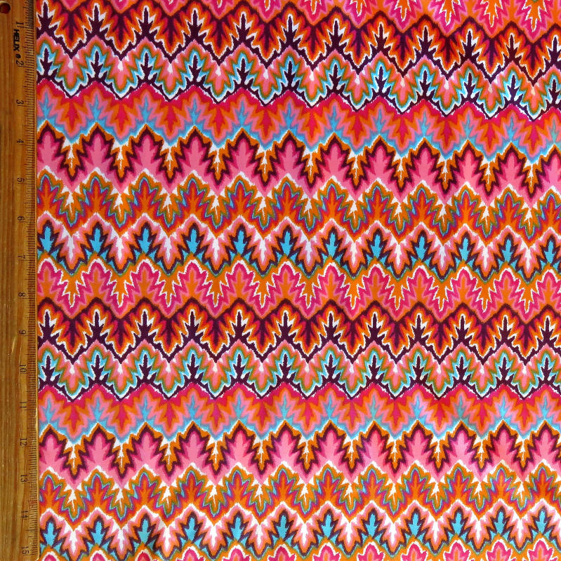 Swim Knit Nylon Spandex Multicolor Zig Zags