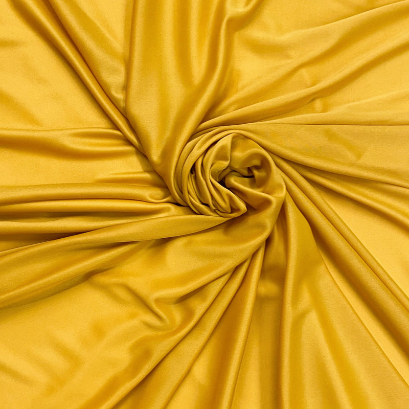 Stretch Lining Polyester Fabric - Mustard Gold, Matte Soft, 60" Width (1 Yard)