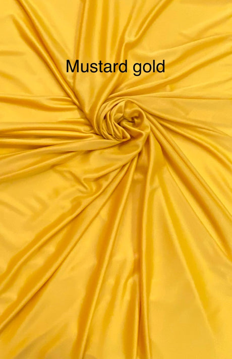Stretch Lining Polyester Fabric - Mustard Gold, Matte Soft, 60" Width (1 Yard)