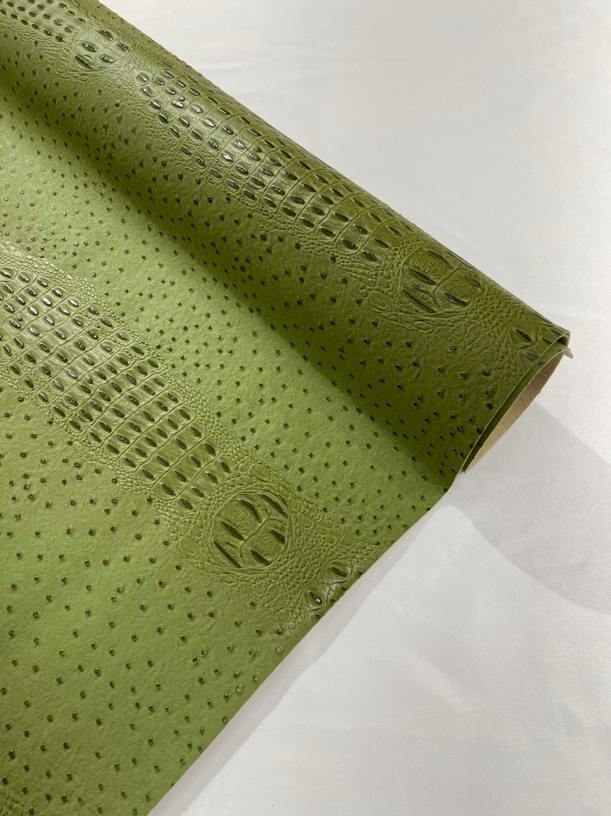 Mutant Faux Crocodile Ostrich 3D Two Tone Vinyl Fabric - Two Tone Crocodile Texture, 54" Width (1 Yard)