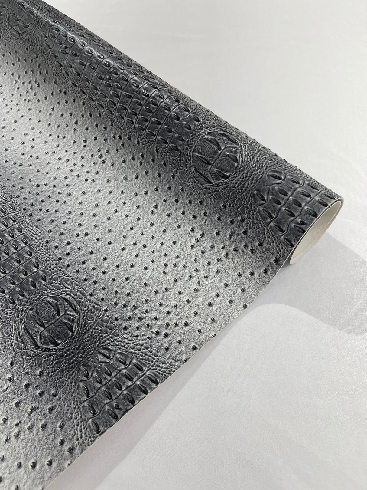 Mutant Faux Crocodile Ostrich 3D Two Tone Vinyl Fabric - Two Tone Crocodile Texture, 54" Width (1 Yard)