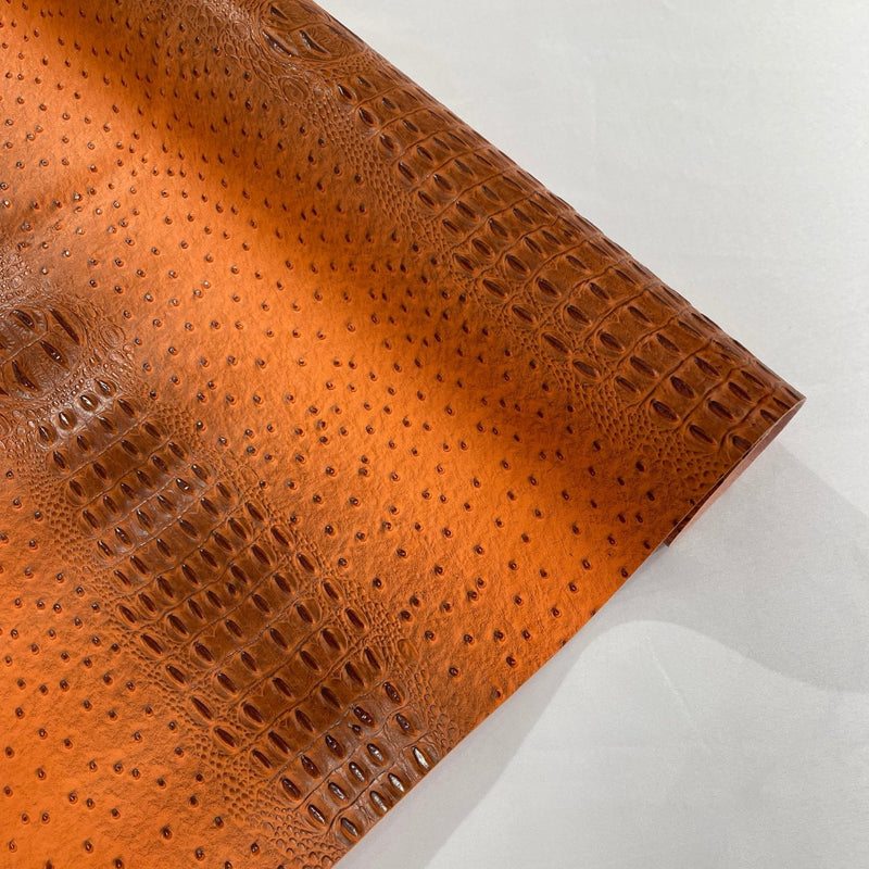 Mutant Faux Crocodile Ostrich 3D Two Tone Vinyl Fabric - Two Tone Crocodile Texture, 54" Width (1 Yard)