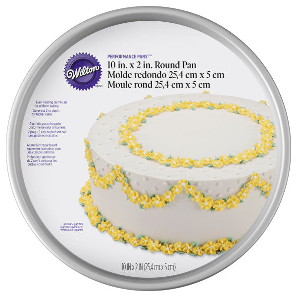 Wilton Performance Pans Aluminum Round Cake Pan, 10-Inch 10X2"