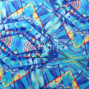 Mystic Geo Poly Spandex Fabric - Pink/Turquoise, Abstract Diamond Print, 58/60" Width, 4-Way Stretch (1 Yard)