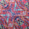 Mystic Geo Poly Spandex Fabric - Pink/Turquoise, Abstract Diamond Print, 58/60" Width, 4-Way Stretch (1 Yard)
