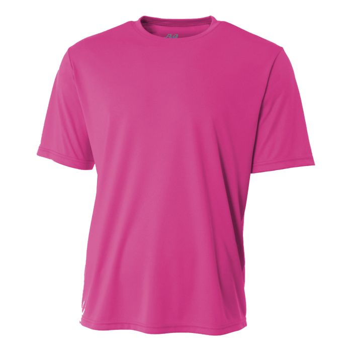 A4 NB3142 Youth Cooling Performance Crew Micro Poly Interlock Fabric - Fuchsia, 44+ UPF, Moisture Wicking, Stain Release (1 Unit)
