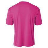 A4 NB3142 Youth Cooling Performance Crew Micro Poly Interlock Fabric - Fuchsia, 44+ UPF, Moisture Wicking, Stain Release (1 Unit)