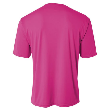 A4 NB3142 Youth Cooling Performance Crew Micro Poly Interlock Fabric - Fuchsia, 44+ UPF, Moisture Wicking, Stain Release (1 Unit)