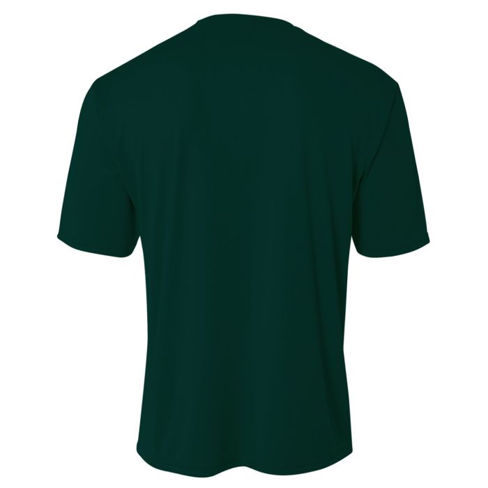 A4 N3142 Cooling Performance Crew Micro Poly Interlock Fabric - Forest, Moisture Wicking, Sun Defense, 4.0 Ounce (1 Piece)